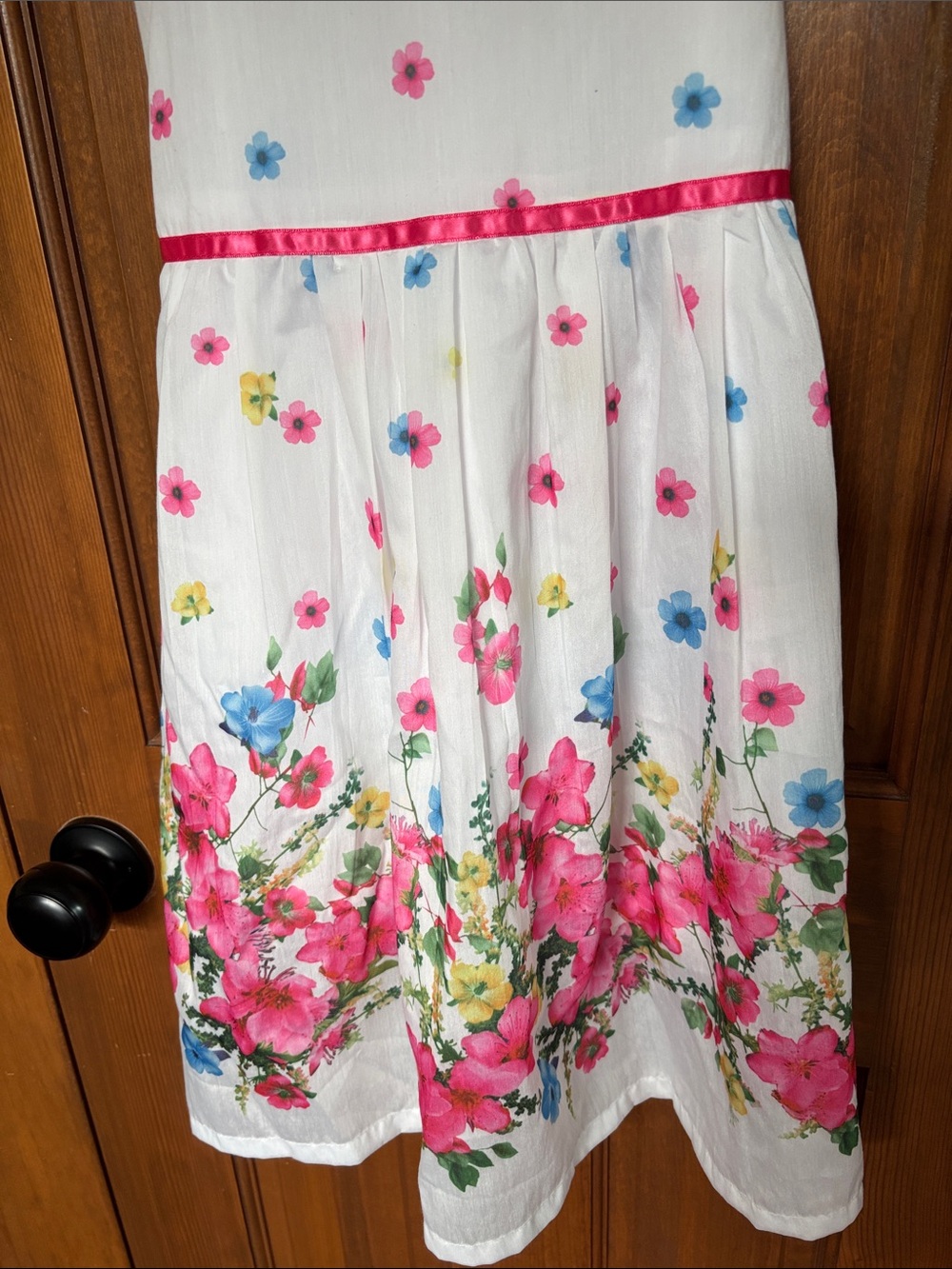 Sunny Fashion Girls Floral Garden Fit & Flare Party Dress White Pink Size 7 - Picture 3 of 7